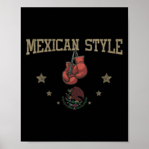 Mexicaanse stijl boksarend met een slangensymbool poster