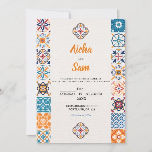 Mexicaanse stijl bruiloft uitnodiging - volledig b (Voorkant)