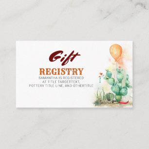 Mexicaanse stijl Gift Registry Kaart Visitekaartje