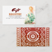 Mexicaanse stijl Gift Registry Kaart Visitekaartje (Voorkant / Achterkant)