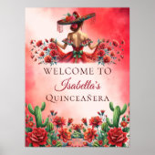 Mexicaanse Stijl Quinceañera Custom Welkom Poster (Voorkant)