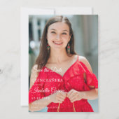 Mexicaanse Stijl Quinceañera Foto Save the date Aankondiging (Voorkant)