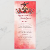 Mexicaanse stijl Quinceañera rood Menu (Voorkant)