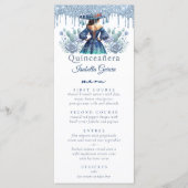 Mexicaanse stijl Quinceañera Royal Blue Menu (Voorkant)