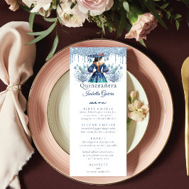 Mexicaanse stijl Quinceañera Royal Blue Menu