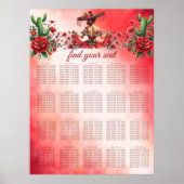 Mexicaanse stijl quinceañera zitkaart poster (Voorkant)