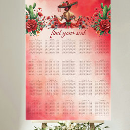 Mexicaanse stijl quinceañera zitkaart poster
