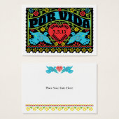 Mexicaanse stijl schedels bruiloft banner info Kaa Visitekaartjes (Voorkant /achterkant)