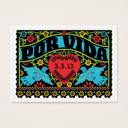 Mexicaanse stijl schedels bruiloft banner info Kaa Visitekaartjes (Voorkant)