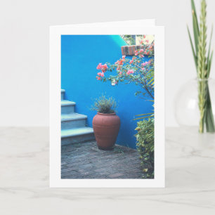 "Mexicaanse stilleven" (vaas, blauwe muur, trap) Kaart
