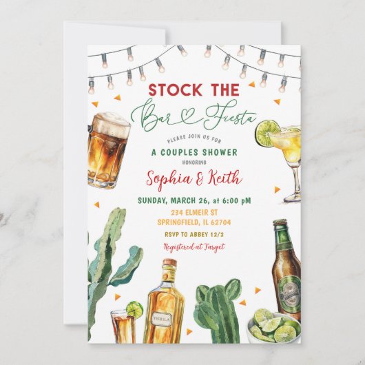 Mexicaanse Stock de Bar Fiesta Couples Douche Part Kaart (Voorkant)