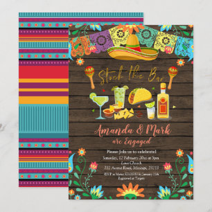 Mexicaanse Stock De Bar Fiesta Engagement Party Kaart