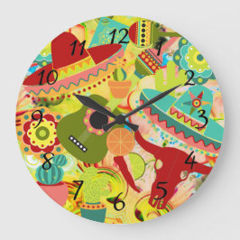 Mexicaanse Street Party Wall Clock Grote Klok