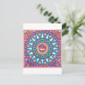 Mexicaanse String Art Geometric Sun Briefkaart (Staand voorkant)