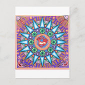 Mexicaanse String Art Geometric Sun Briefkaart (Voorkant)