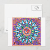 Mexicaanse String Art Geometric Sun Briefkaart (Voorkant / Achterkant)