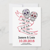 Mexicaanse Sugar Skull Wedding Save the date 4.5x6 (Voorkant)