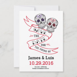 Mexicaanse Sugar Skull Wedding Save the date 4.5x6
