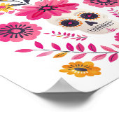Mexicaanse Suiker Schedel Bloemen Happy Cinco de M Poster (Hoek)