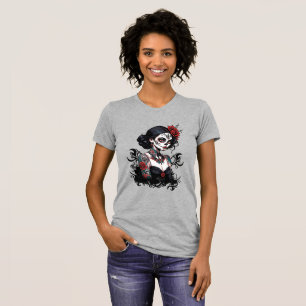 Mexicaanse Suiker Schedel Kunst Dames T-shirt - Vi