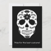 Mexicaanse Suiker Schedel Zwart En Wit Feest Kaart (Achterkant)