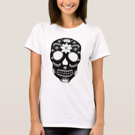 Mexicaanse suikerriet zwart en wit T-shirt (Voorkant)