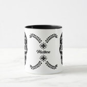 Mexicaanse suikerschedel 2 zwart en wit met naam mok (Midden)