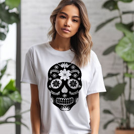 Mexicaanse suikerschedel 2 zwart en wit T-shirt
