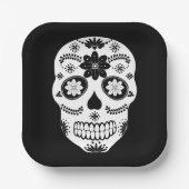 Mexicaanse suikerschedel 2 zwart-wit Bord (Voorkant)