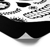 Mexicaanse suikerschedel 2 zwart-wit Poster (Hoek)