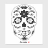 Mexicaanse suikerschedel 2 zwarte en witte sticker (Vel)
