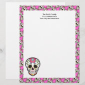 Mexicaanse suikerschedel custom briefhoofd (Voorkant / Achterkant)