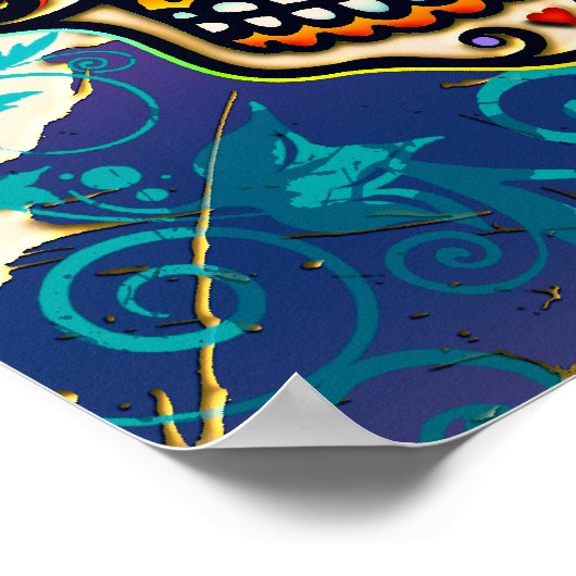 Mexicaanse suikerschedel, dag van de dood poster (Hoek)