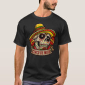 Mexicaanse suikerschedel met Pet Maracas Cinco de  T-shirt (Voorkant)