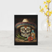 Mexicaanse Suikerschedel Tequila Sombrero Cinco De Kaart (Gele Bloem)