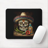 Mexicaanse Suikerschedel Tequila Sombrero Cinco De Muismat (Met muis)