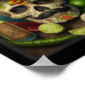 Mexicaanse Suikerschedel Tequila Sombrero Cinco De Poster (Hoek)
