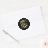 Mexicaanse Suikerschedel Tequila Sombrero Cinco De Ronde Sticker (Envelop)