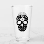 Mexicaanse Suikerschedel zwart en wit Glas (Voorkant)
