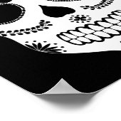 Mexicaanse Suikerschedel zwart en wit Poster (Hoek)