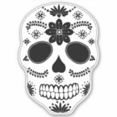 Mexicaanse suikerschedel zwart-witte Sticker (Voorkant)