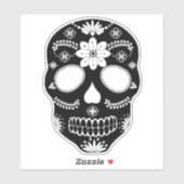 Mexicaanse suikerschedel zwart-witte Sticker (Vel)