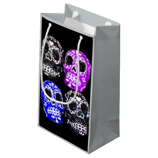 Mexicaanse suikerskulls cadeau klein cadeauzakje (Achterkant Gekanteld)