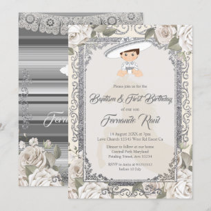 Mexicaanse Sylver Fiesta Boy Baptism en Birthday Kaart