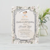 Mexicaanse Sylver Fiesta Boy doop en verjaardag Kaart (Staand voorkant)