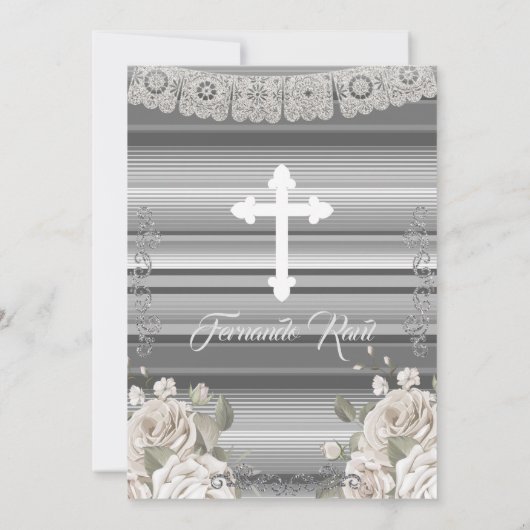 Mexicaanse Sylver Fiesta Boy doop en verjaardag Kaart (Achterkant)