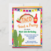 Mexicaanse Taco Bout a Party Birthday Uitnodiging (Voorkant)
