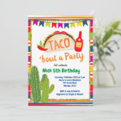 Mexicaanse Taco Bout a Party Birthday Uitnodiging (Staand voorkant)