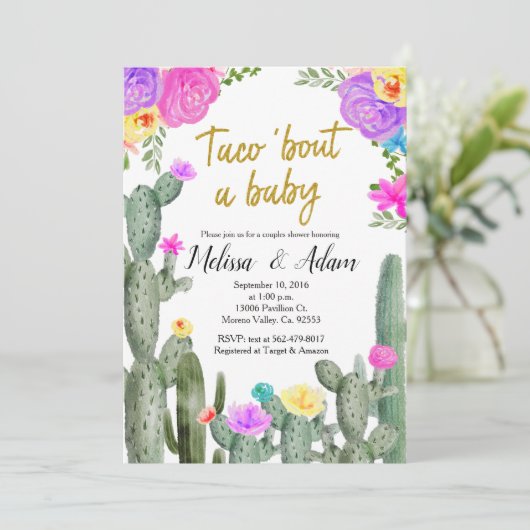 Mexicaanse Taco Bout Baby Baby shower Kaart (Staand voorkant)