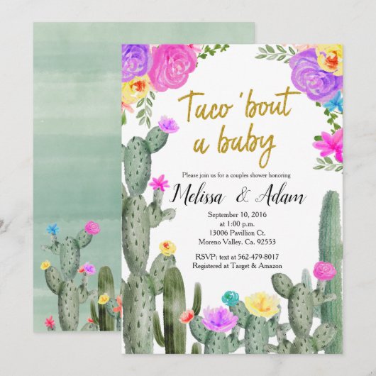 Mexicaanse Taco Bout Baby Baby shower Kaart (Voorkant / Achterkant)